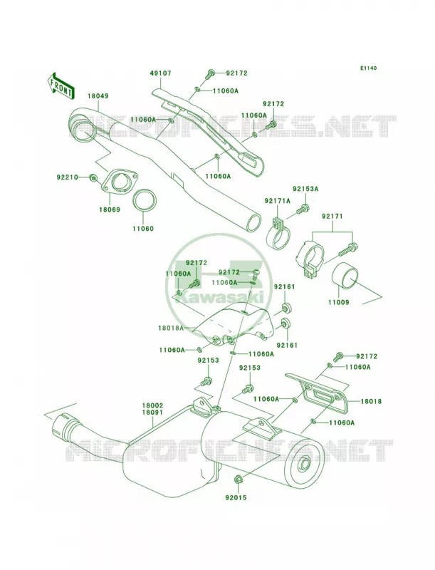 Mufflers Kawasaki MOTOS 650 2007 KLR650  KL650A7F