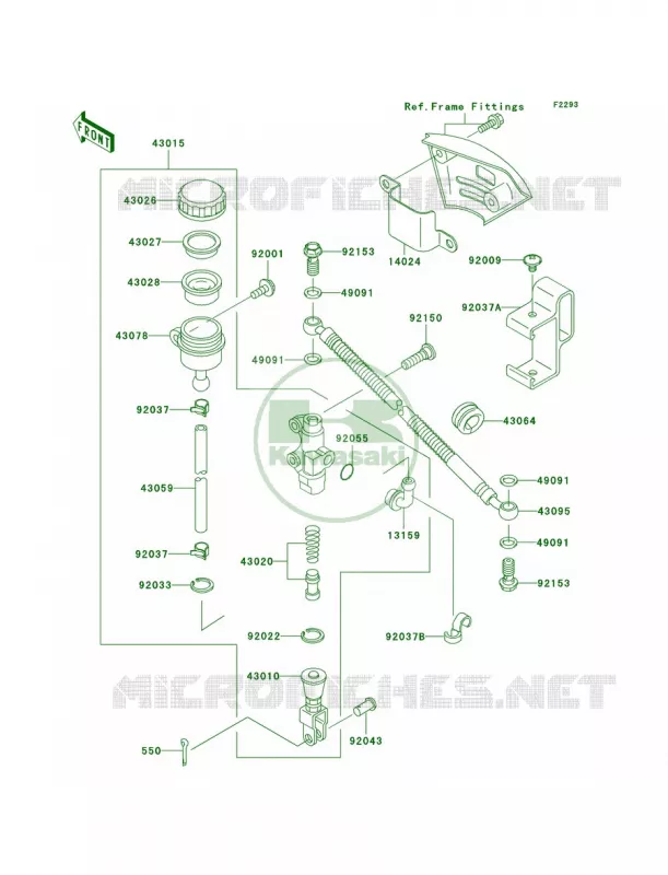 Rear Master Cylinder Kawasaki MOTOS 650 2007 KLR650  KL650A7F