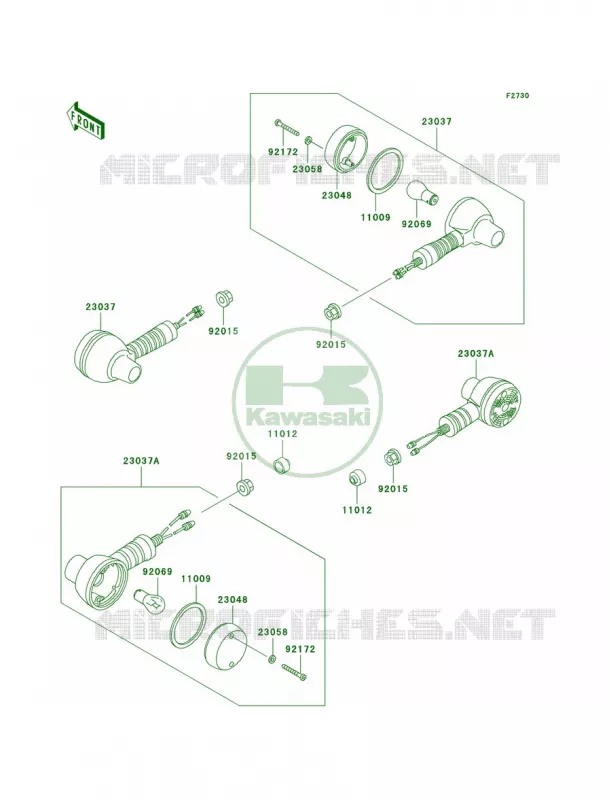 Turn Signals Kawasaki MOTOS 650 2007 KLR650  KL650A7F