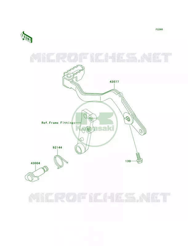 Brake Pedal Kawasaki MOTOS 650 2006 KLR650  KL650A6F
