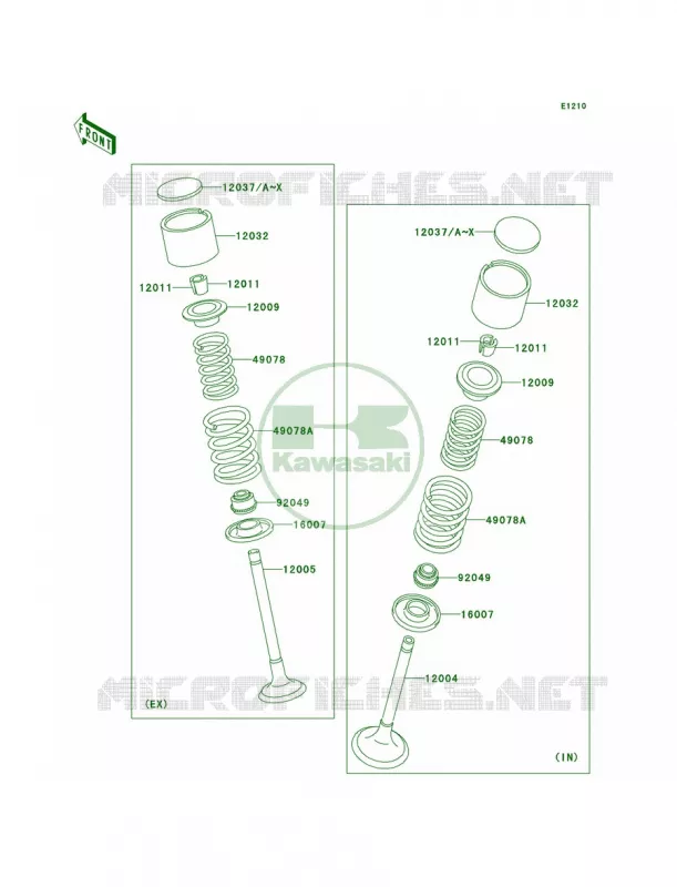 Valves Kawasaki MOTOS 650 2006 KLR650  KL650A6F