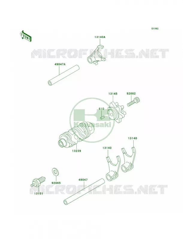 Gear Change DrumShift Forks Kawasaki MOTOS 250 2005 KLR250  KL250-D22