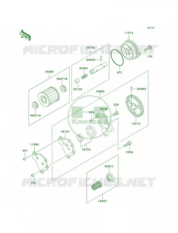Oil Pump Kawasaki MOTOS 250 2005 KLR250  KL250-D22