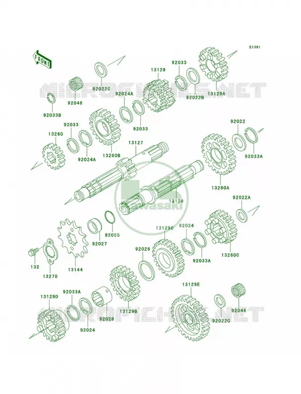 Transmission Kawasaki MOTOS 250 2005 KLR250  KL250-D22