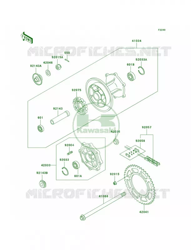 Rear Hub Kawasaki MOTOS 650 2005 KLR650  KL650-A19