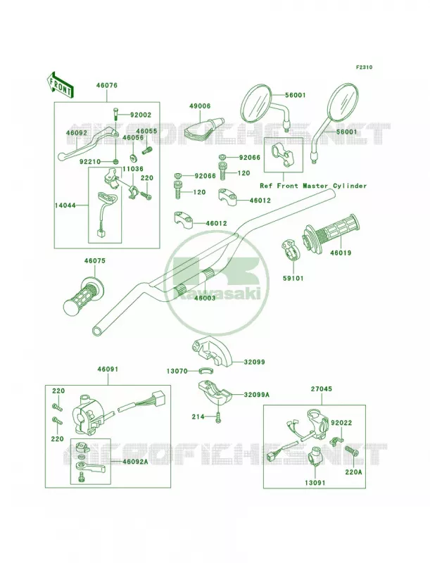 Handlebar Kawasaki MOTOS 250 2004 KLR250  KL250-D21