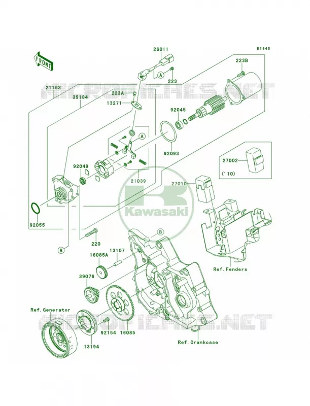 Starter Motor Kawasaki MOTOS 110 2011 KLX110L  KLX110DBF