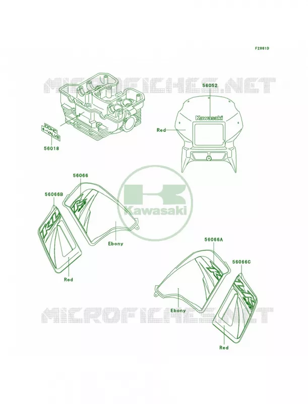 DecalsRedA19 Kawasaki MOTOS 650 2004 KLR650  KL650-A18