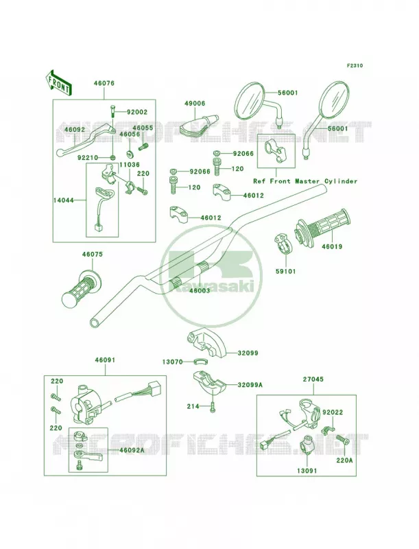Handlebar Kawasaki MOTOS 250 2003 KLR250  KL250-D20