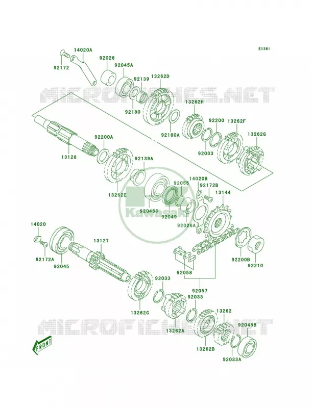 Transmission Kawasaki MOTOS 400 2003 KLX400SR  KLX400-A1