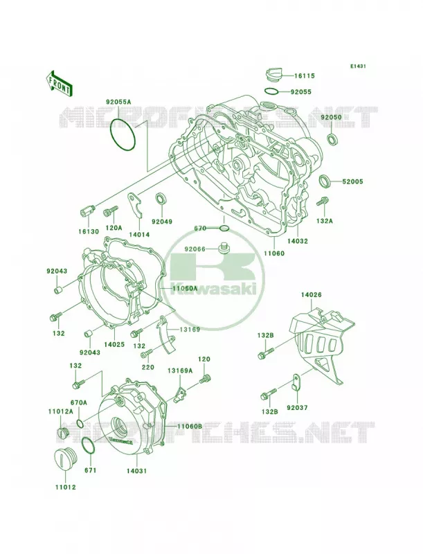 Engine Covers Kawasaki MOTOS 250 2002 KLR250  KL250-D19