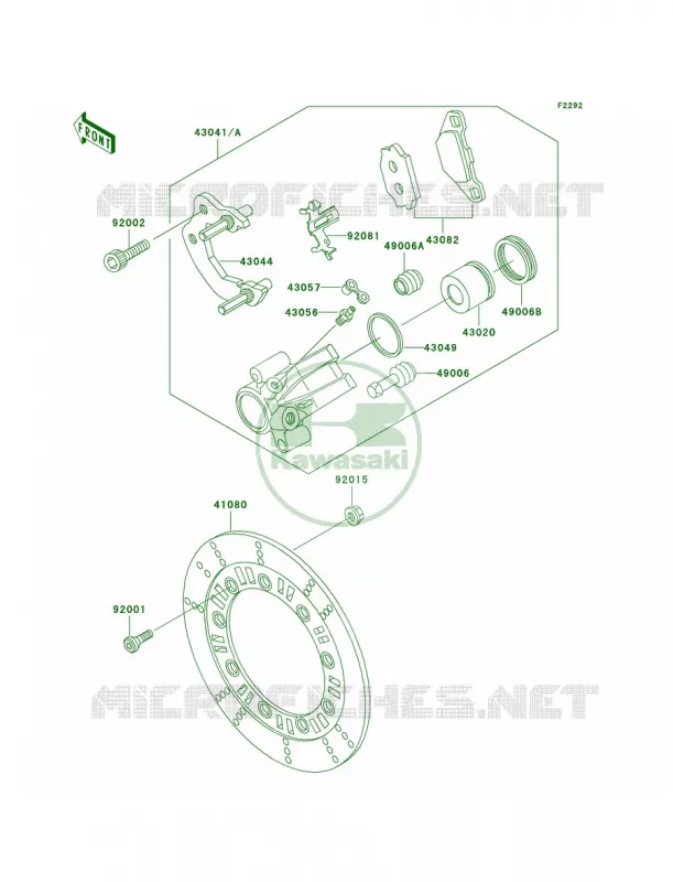 Front Brake Kawasaki MOTOS 250 2002 KLR250  KL250-D19