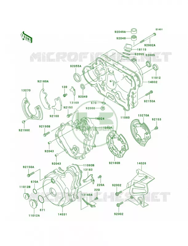 Engine Covers Kawasaki MOTOS 650 2002 KLR650  KL650-A16