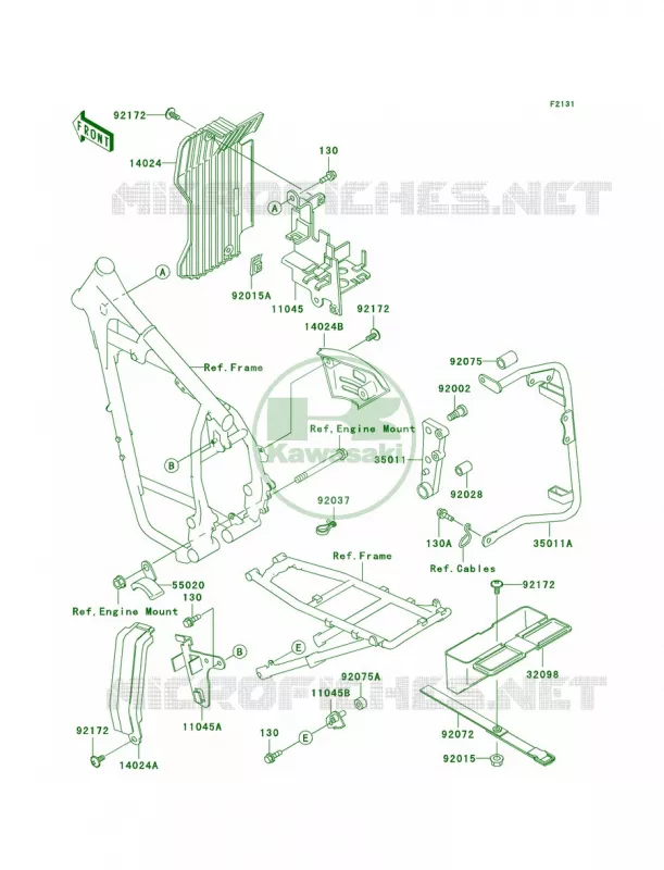Frame Fittings Kawasaki MOTOS 650 2002 KLR650  KL650-A16
