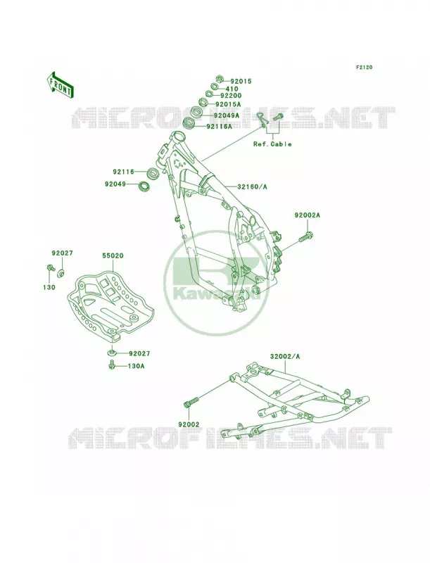 Frame Kawasaki MOTOS 650 2002 KLR650  KL650-A16
