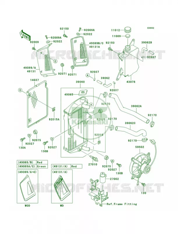 Radiator Kawasaki MOTOS 650 2002 KLR650  KL650-A16