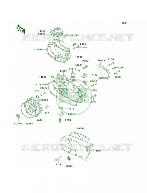 Engine Covers Kawasaki MOTOS 100 2001 KE100  KE100-B20