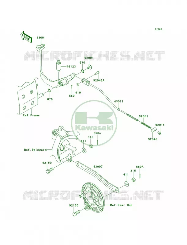 Brake Pedal Kawasaki MOTOS 110 2011 KLX110  KLX110CBF