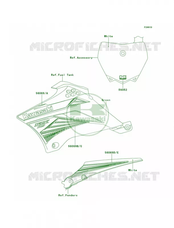 DecalsCEF Kawasaki MOTOS 110 2011 KLX110  KLX110CBF