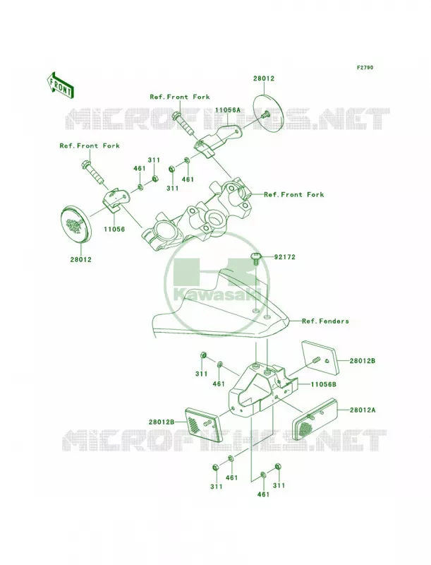 ReflectorsCN Kawasaki MOTOS 110 2011 KLX110  KLX110CBF
