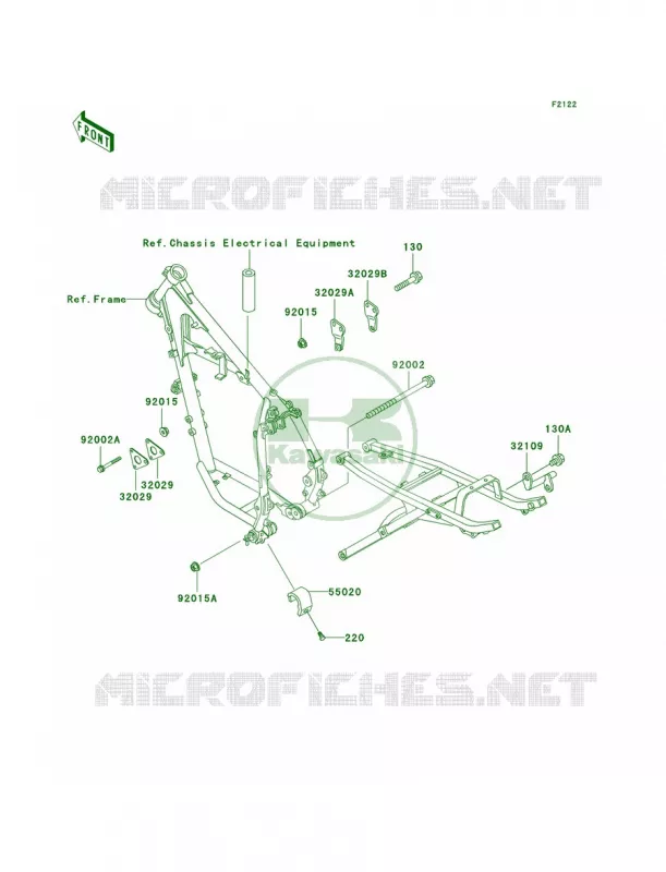Frame Fittings Kawasaki MOTOS 250 2001 KLR250  KL250-D18
