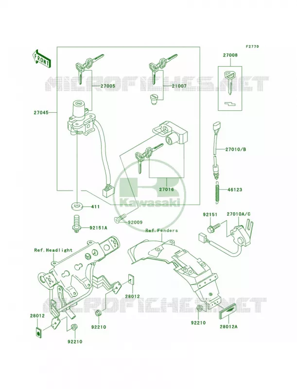 Ignition Switch Kawasaki MOTOS 250 2001 Super Sherpa  KL250-G5