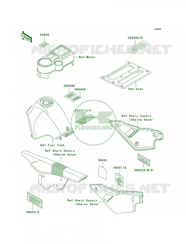Labels Kawasaki MOTOS 650 2001 KLR650  KL650-A15