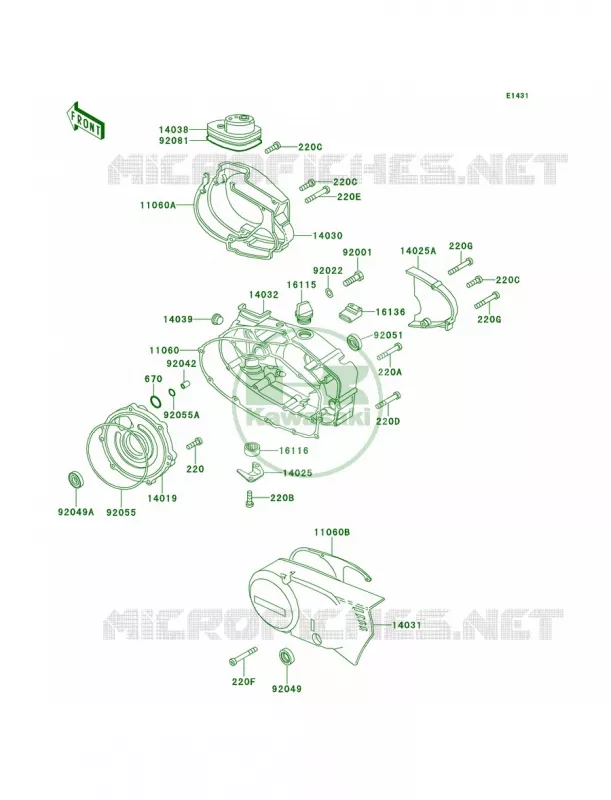 Engine Covers Kawasaki MOTOS 100 2000 KE100  KE100-B19