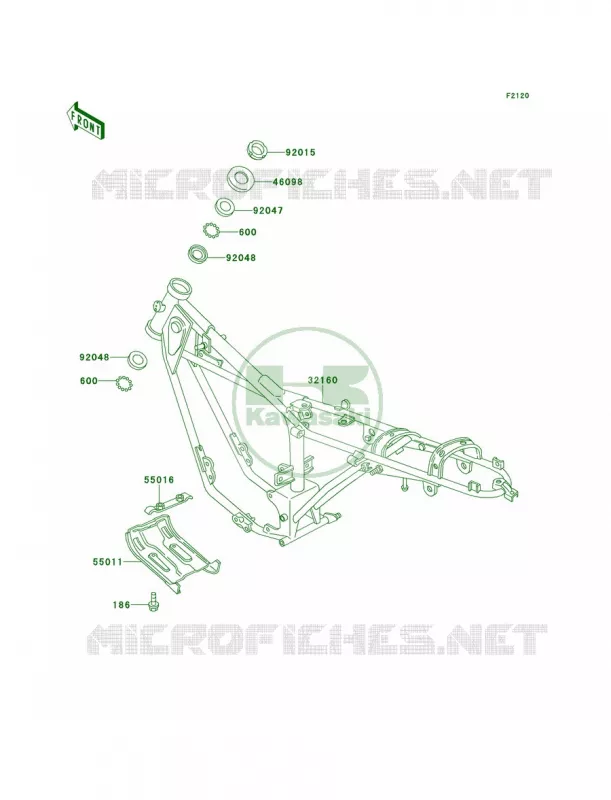 Frame Kawasaki MOTOS 100 2000 KE100  KE100-B19