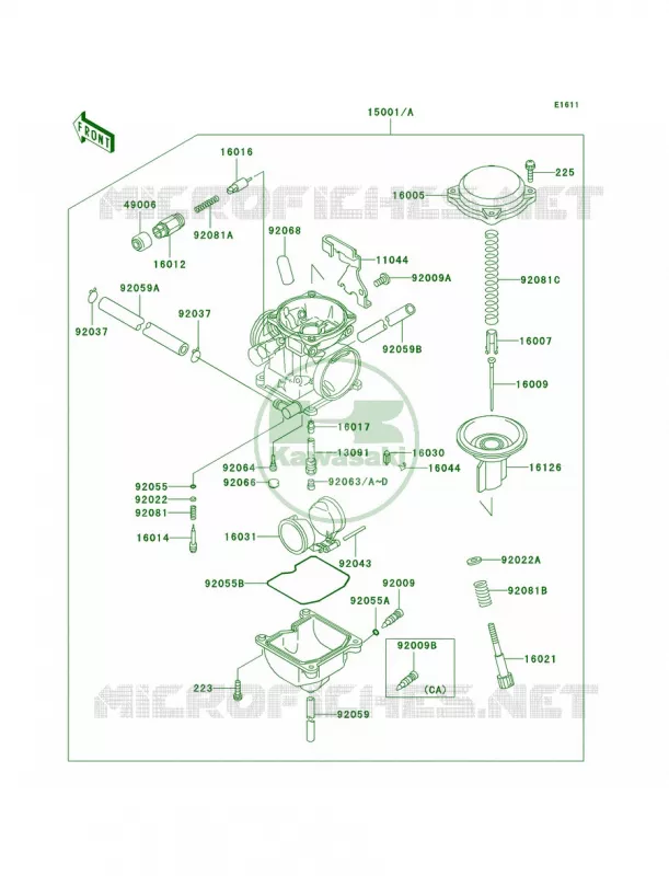 Carburetor Kawasaki MOTOS 250 2000 KLR250  KL250-D17