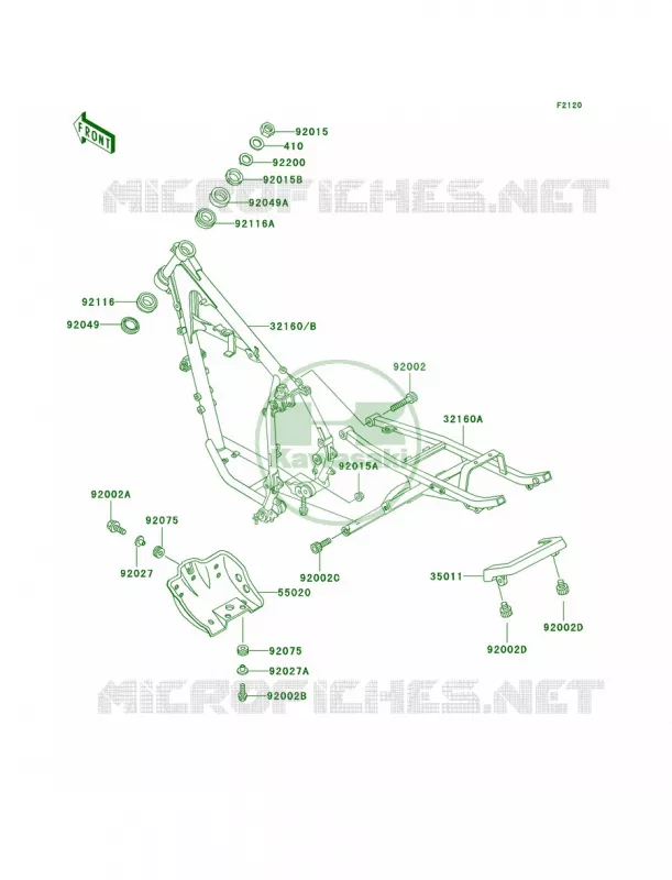 Frame Kawasaki MOTOS 250 2000 KLR250  KL250-D17