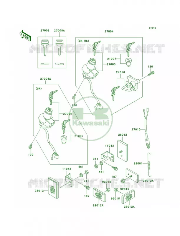 Ignition Switch Kawasaki MOTOS 250 2000 KLR250  KL250-D17