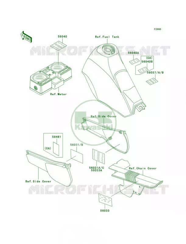 Labels Kawasaki MOTOS 250 2000 KLR250  KL250-D17
