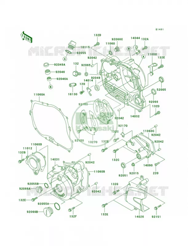 Engine Covers Kawasaki MOTOS 250 2000 Super Sherpa  KL250-G4