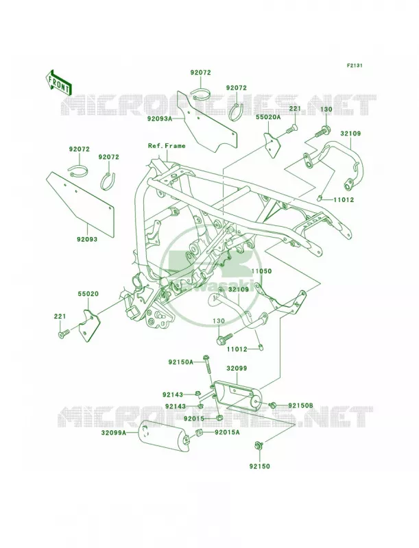 Frame Fittings Kawasaki MOTOS 250 2000 Super Sherpa  KL250-G4