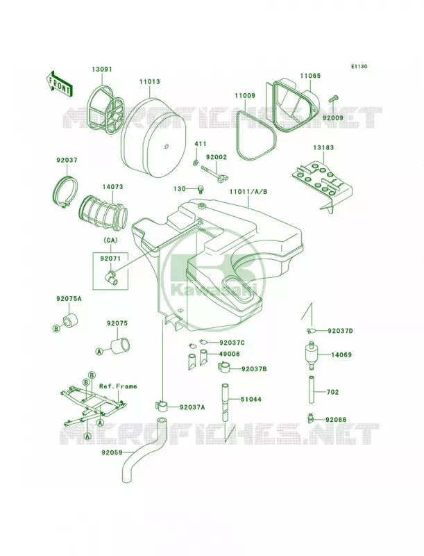 Air Cleaner Kawasaki MOTOS 650 2000 KLR650  KL650-A14