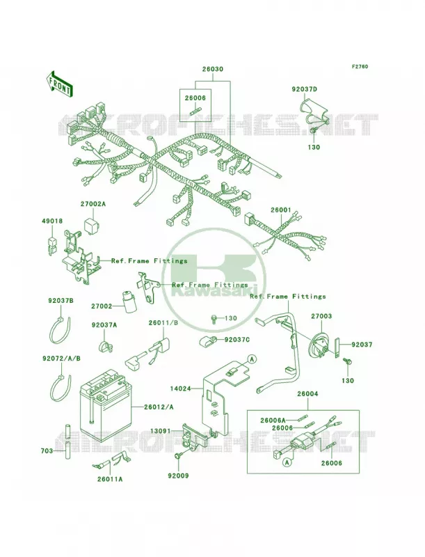 Chassis Electrical Equipment Kawasaki MOTOS 650 2000 KLR650  KL650-A14