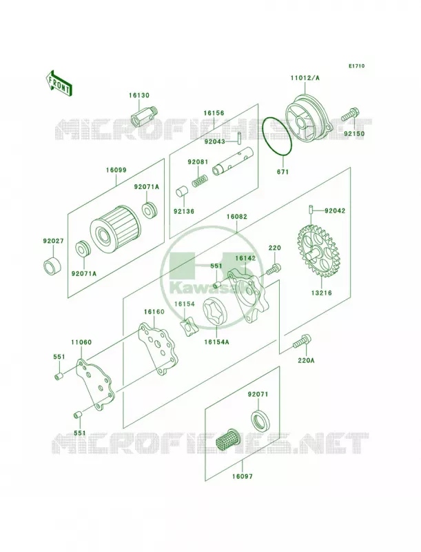Oil Pump Kawasaki MOTOS 650 2000 KLR650  KL650-A14