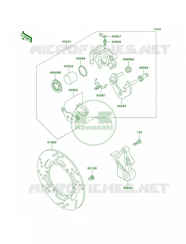 Rear Brake Kawasaki MOTOS 650 2000 KLR650  KL650-A14