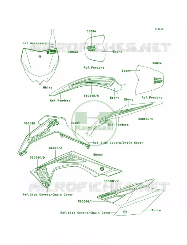DecalsEbonyA9FA Kawasaki MOTOS 140 2011 KLX140  KLX140ABF