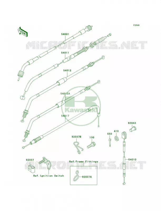 Cables Kawasaki MOTOS 650 1998 KLR650  KL650-A12