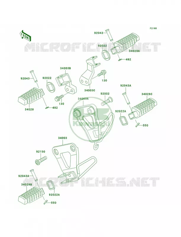 Footrests Kawasaki MOTOS 650 1997 KLR650  KL650-A11