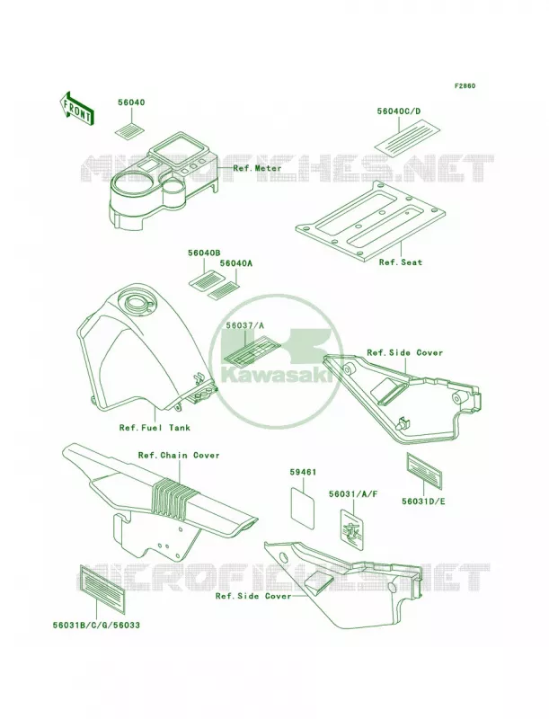 Labels Kawasaki MOTOS 650 1997 KLR650  KL650-A11