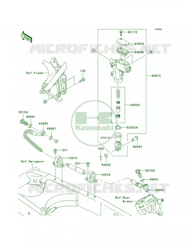 Rear Master Cylinder Kawasaki MOTOS 140 2011 KLX140L  KLX140BBF