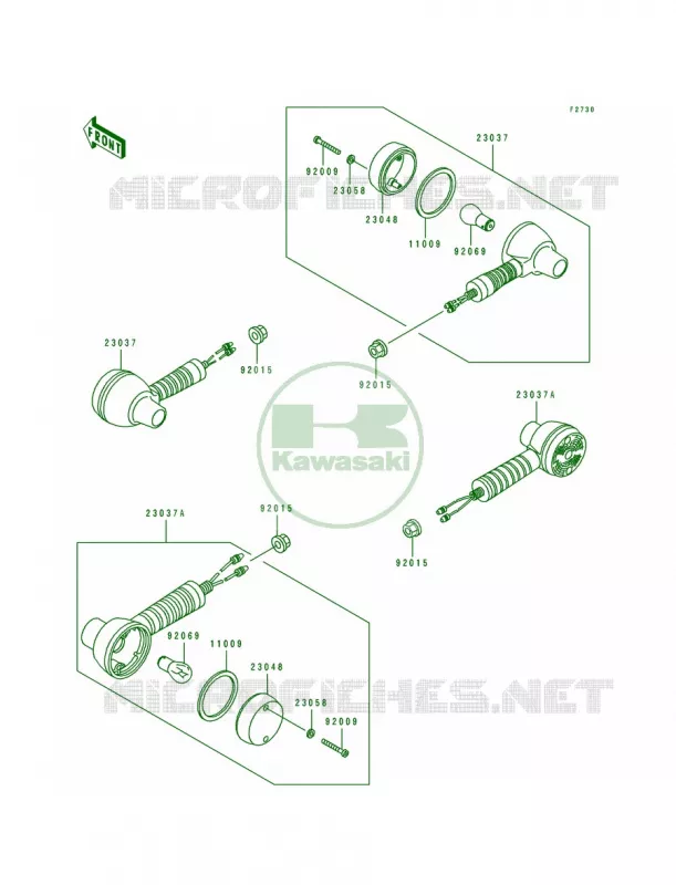 Turn Signals Kawasaki MOTOS 250 1996 KLR250  KL250-D13