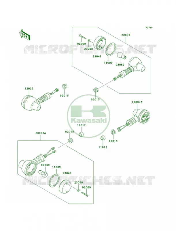 Turn Signals Kawasaki MOTOS 650 1996 KLR650  KL650-A10