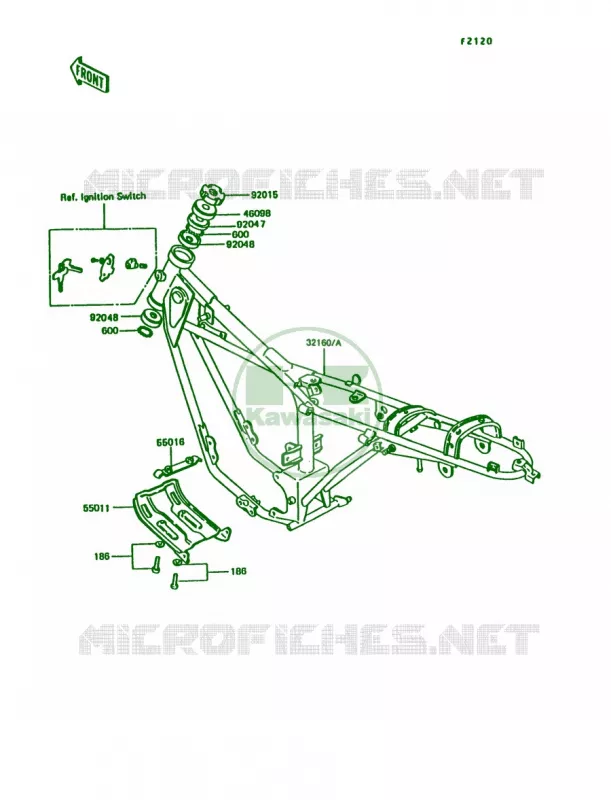 Frame Kawasaki MOTOS 100 1995 KE100  KE100-B14