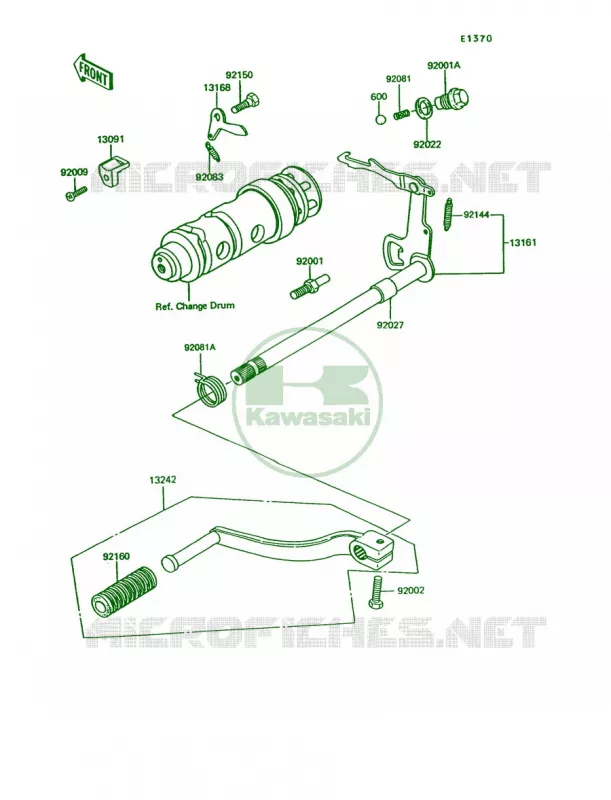 Gear Change Mechanism Kawasaki MOTOS 100 1995 KE100  KE100-B14