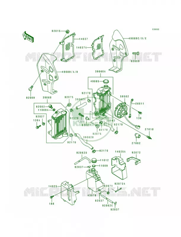 Radiator Kawasaki MOTOS 250 1995 KLR250  KL250-D12