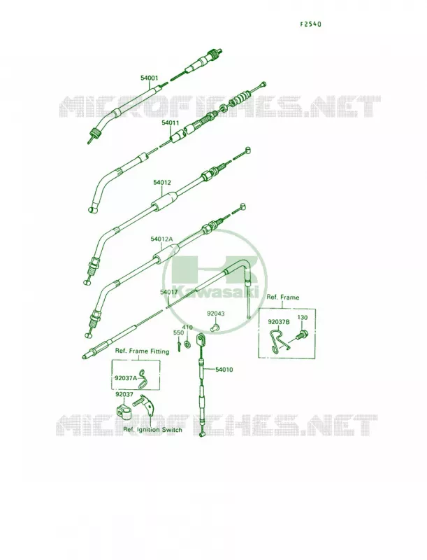 Cables Kawasaki MOTOS 650 1995 KLR650  KL650-A9